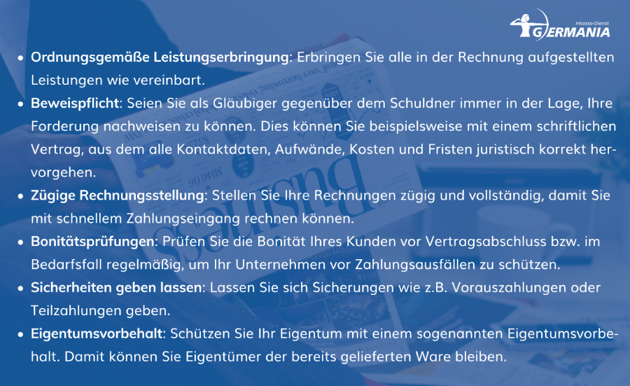 Absicherung Gläubiger | Germania Inkasso